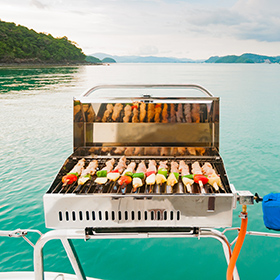 grilling on a boat